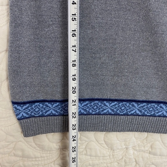 Northern Reflections Blue and Gray Patterned Turtleneck Sweater - Picture 5 of 6
